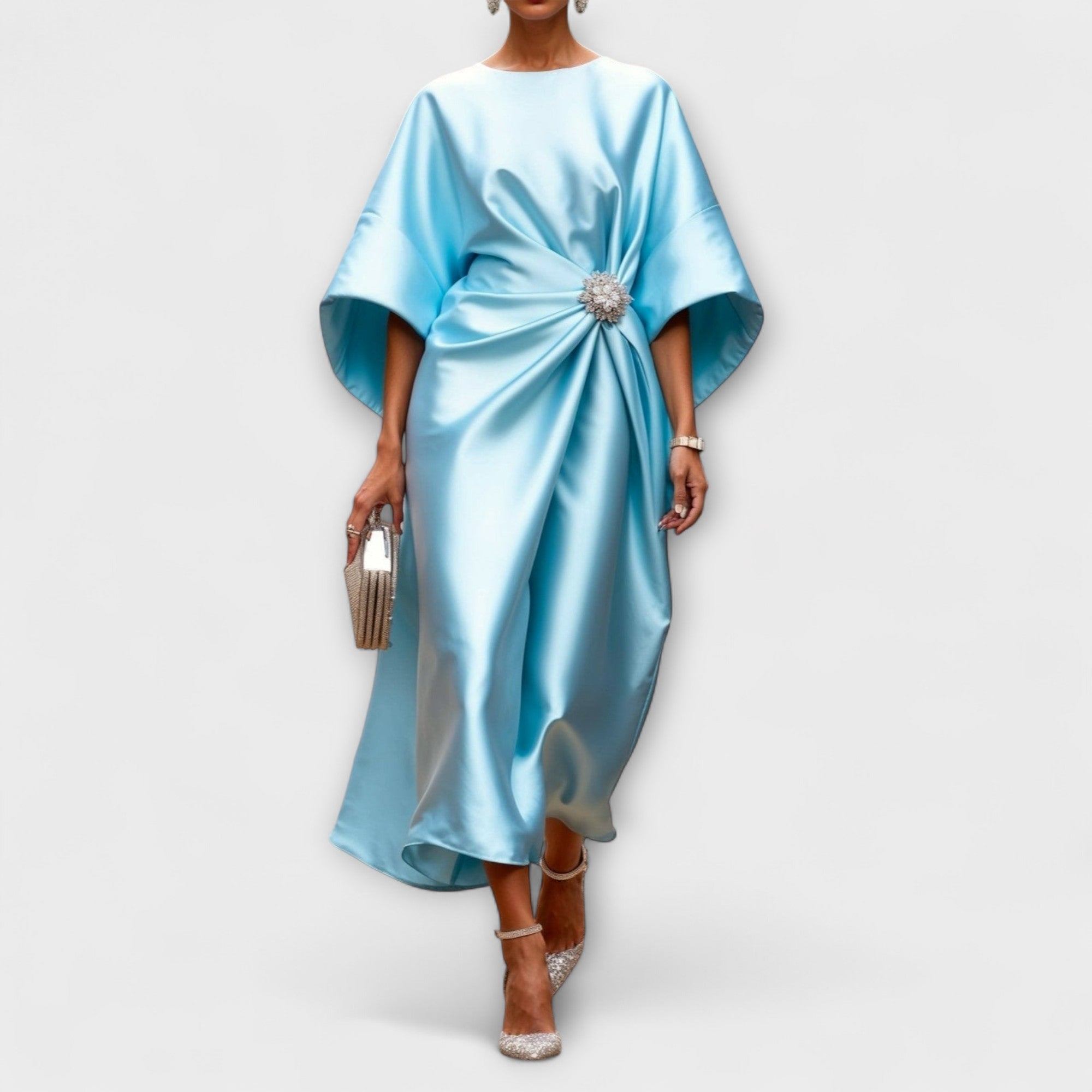 Luxury Shiny Satin Evening Dress