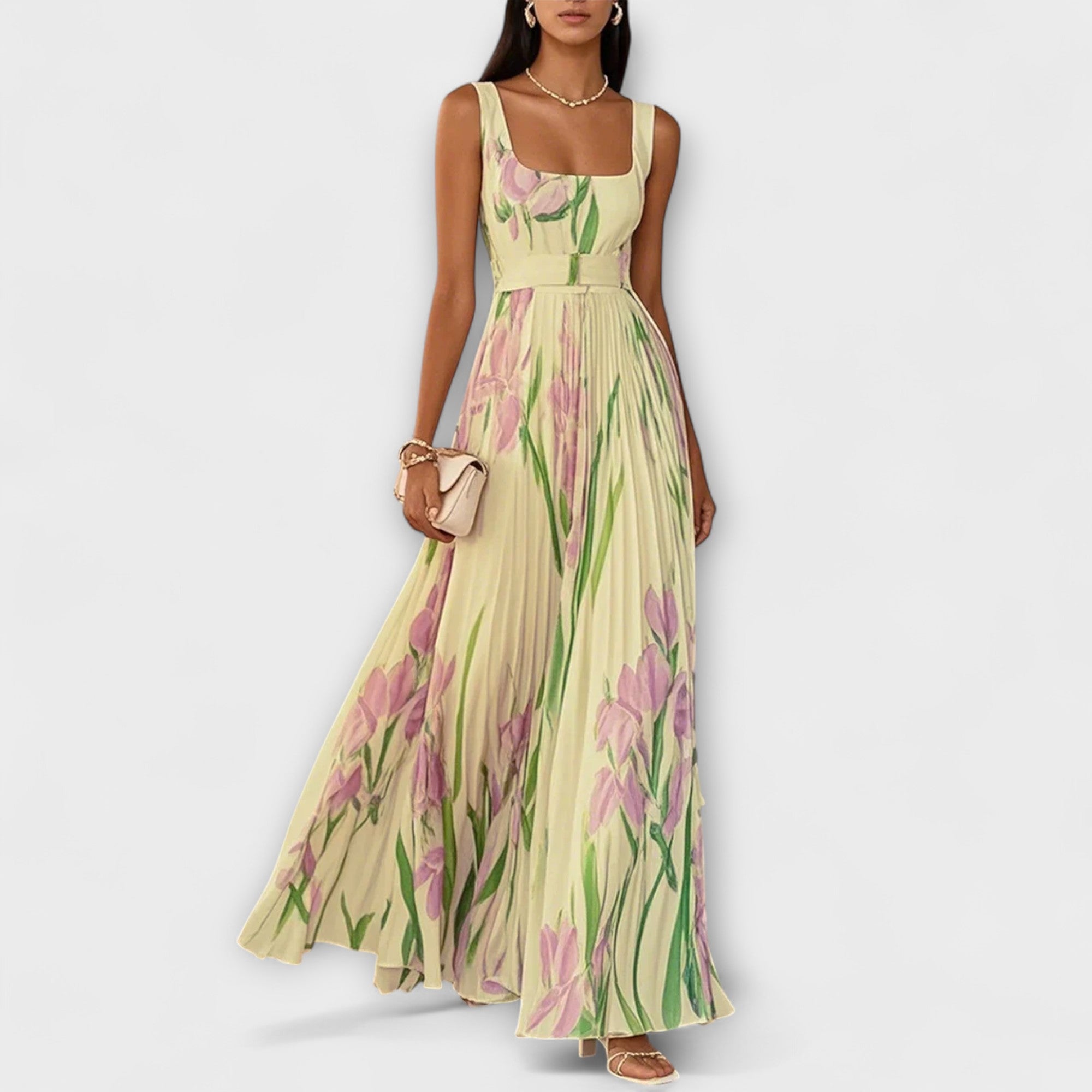 Floral Chiffon Maxi Dress