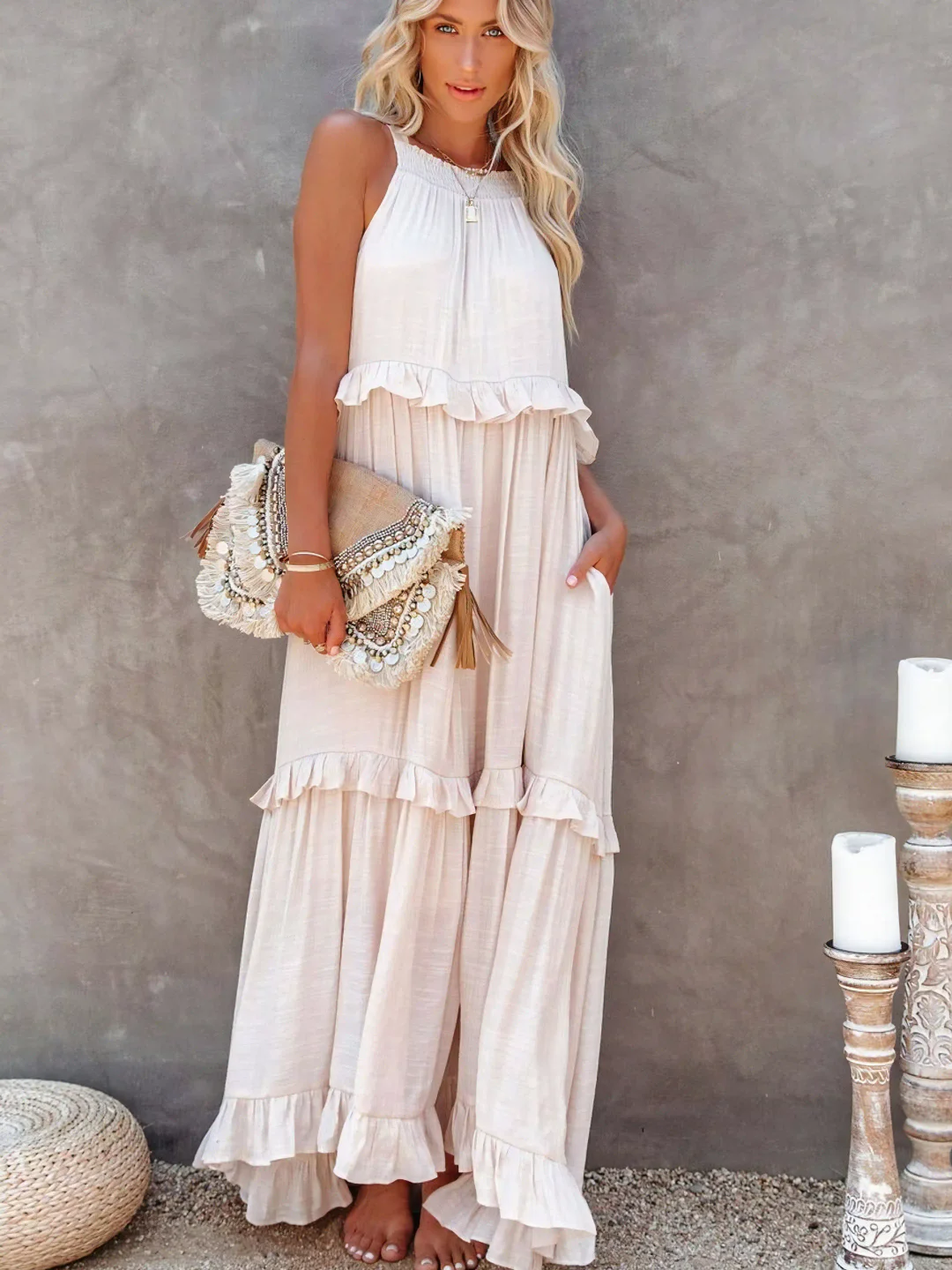 Megan | Elegant Ruffle Maxi Dress