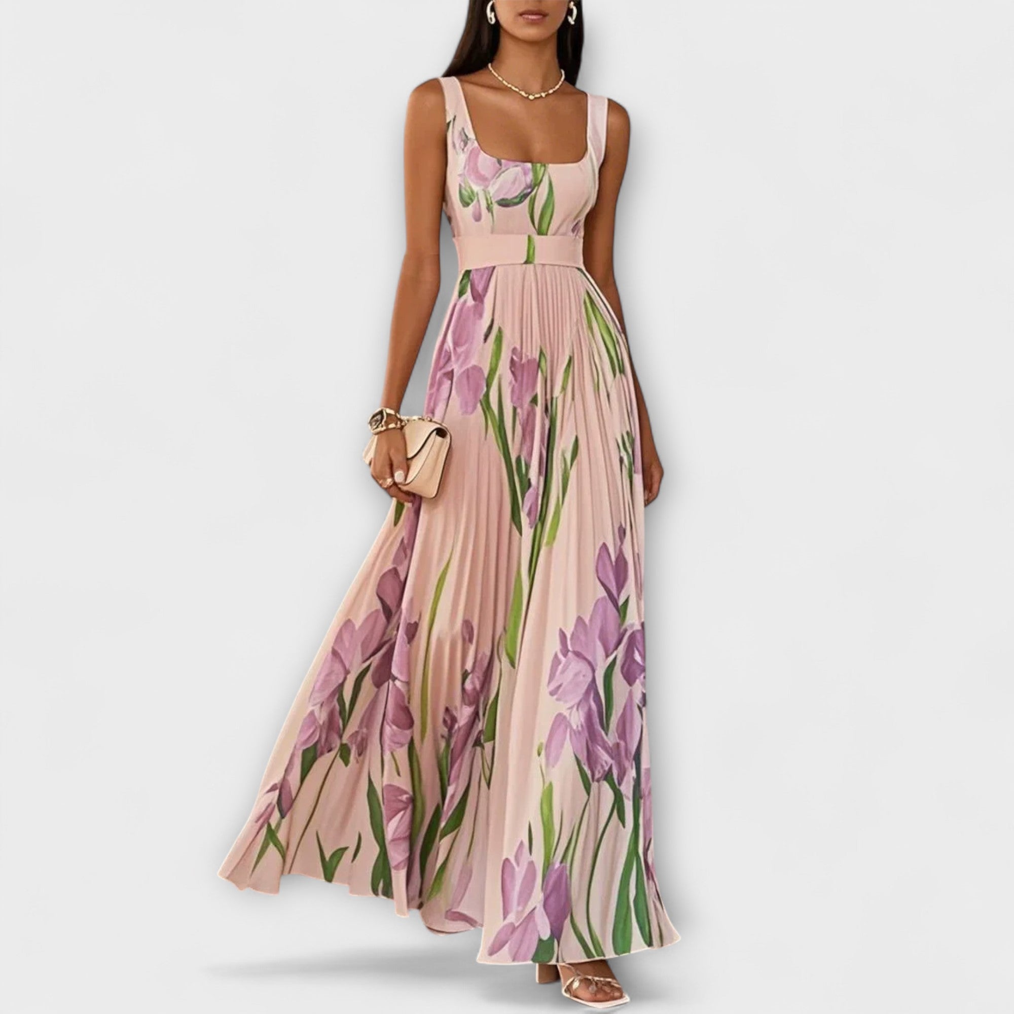 Floral Chiffon Maxi Dress