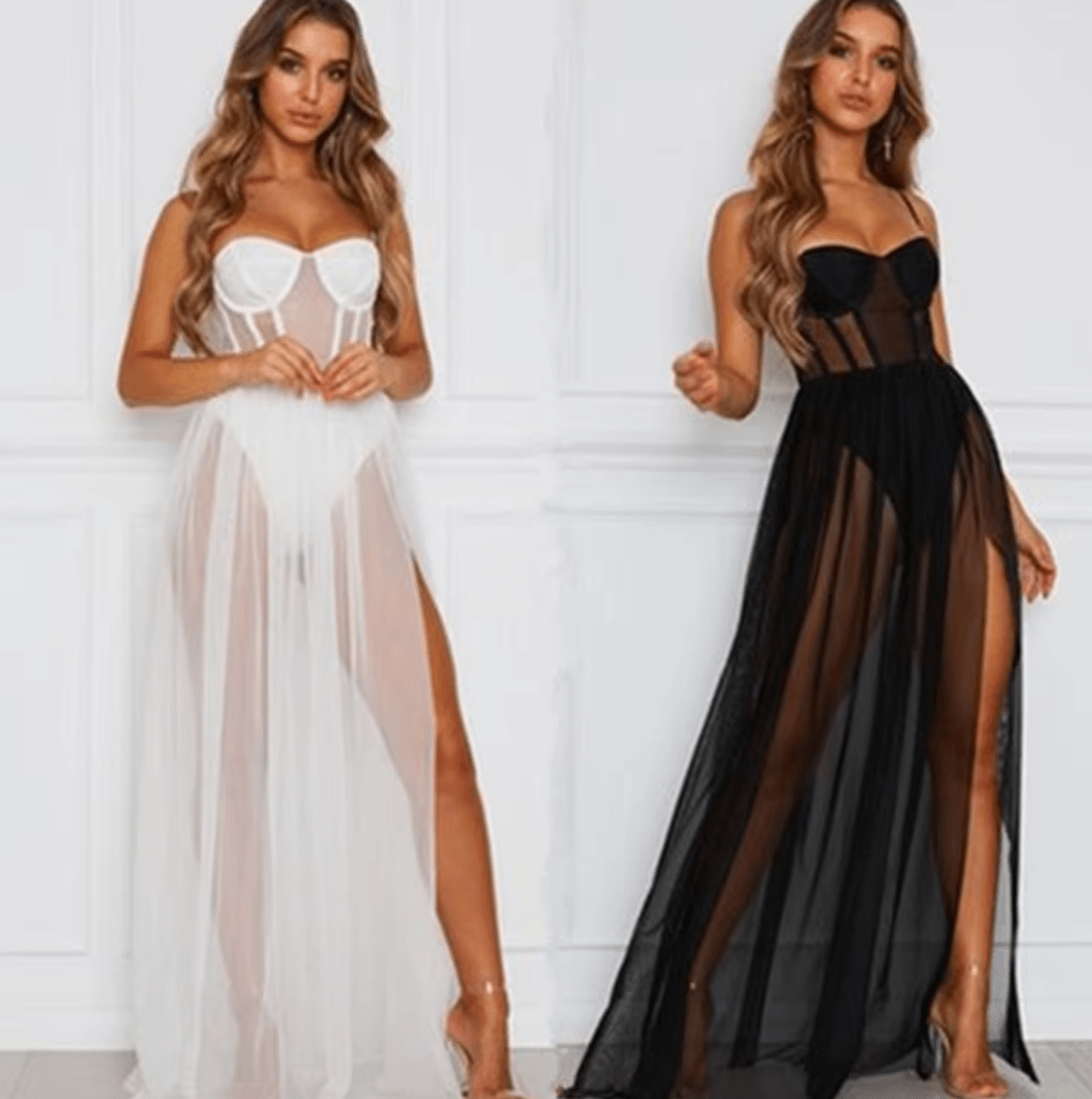 Sleeveless Strapless Maxi Lace Dress For Summer