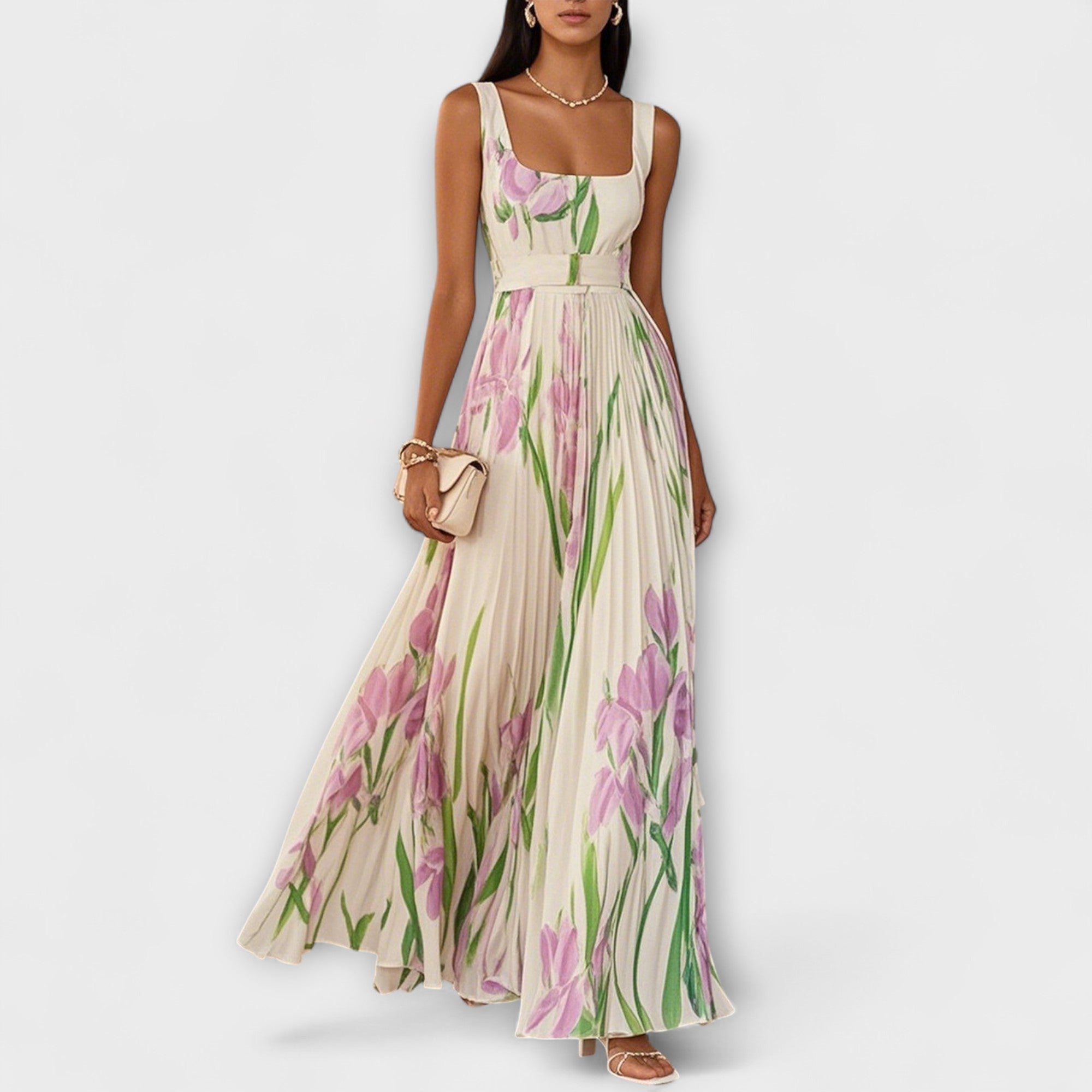 Floral Chiffon Maxi Dress