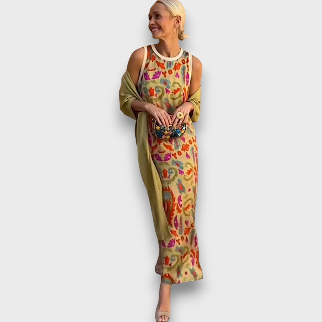 Lindiwe – Elegant Maxi Dress with Cardigan