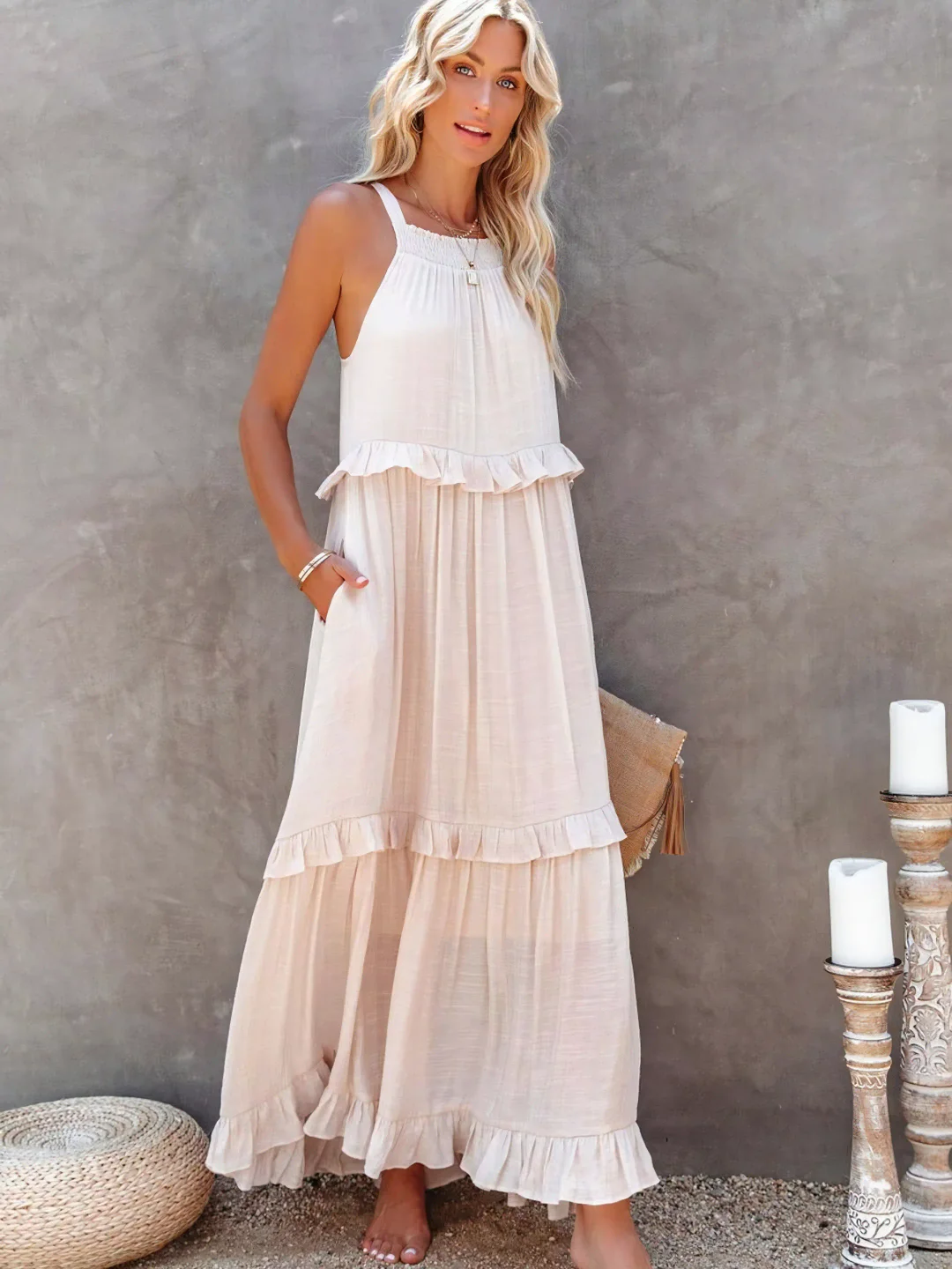 Megan | Elegant Ruffle Maxi Dress