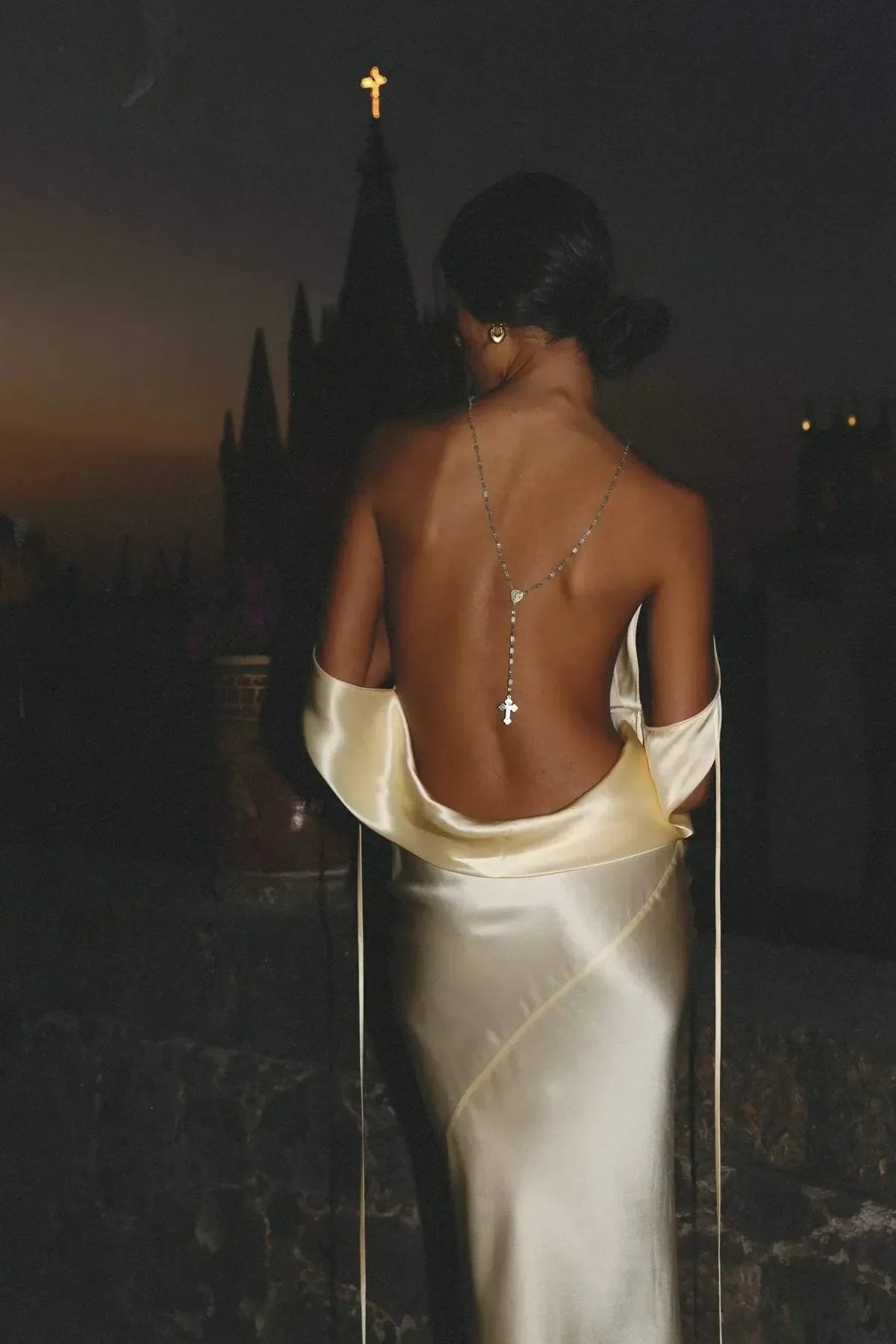 Backless Satin Maxi Dress