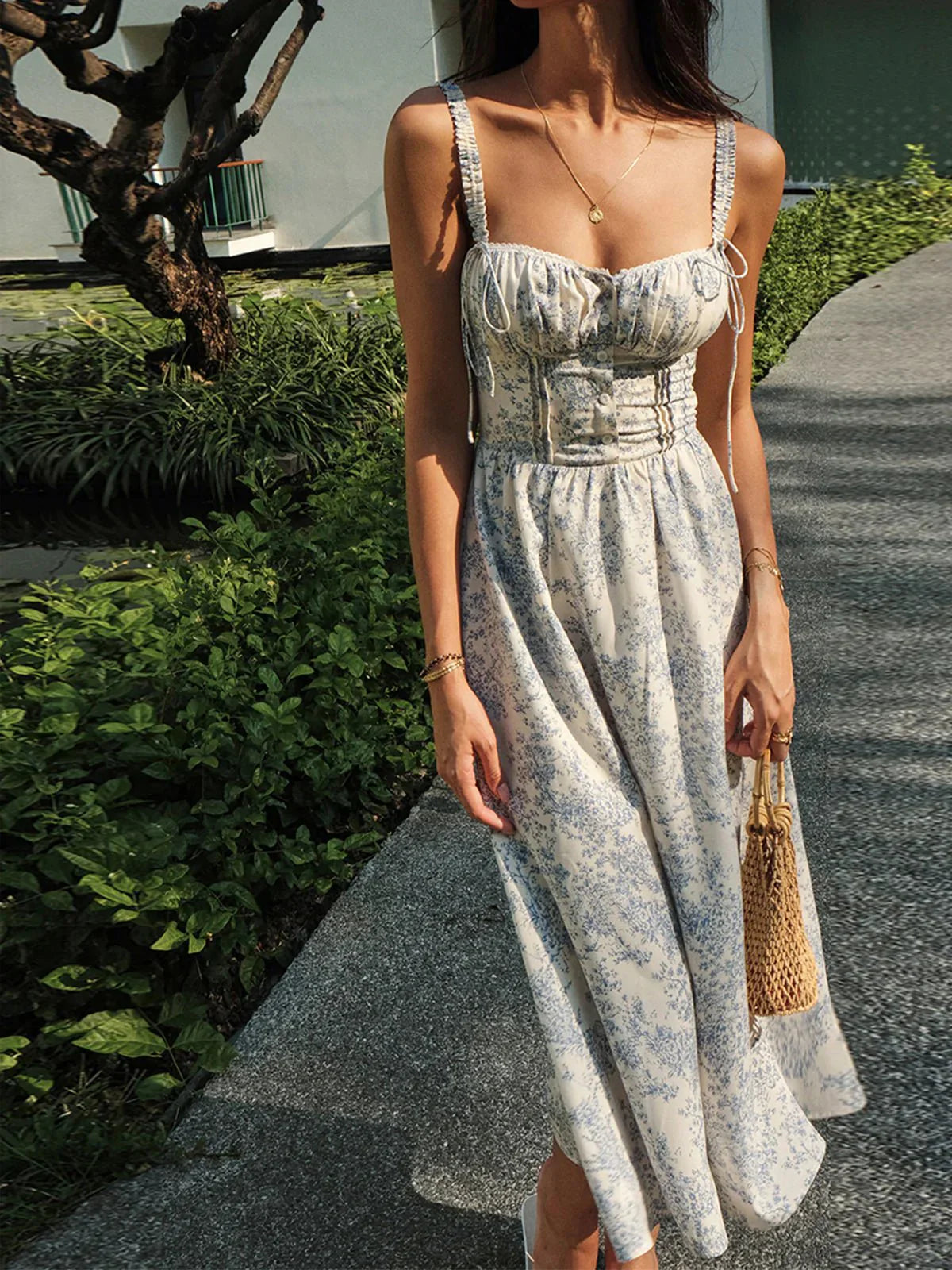 Garden Floral Cami Midi Dress