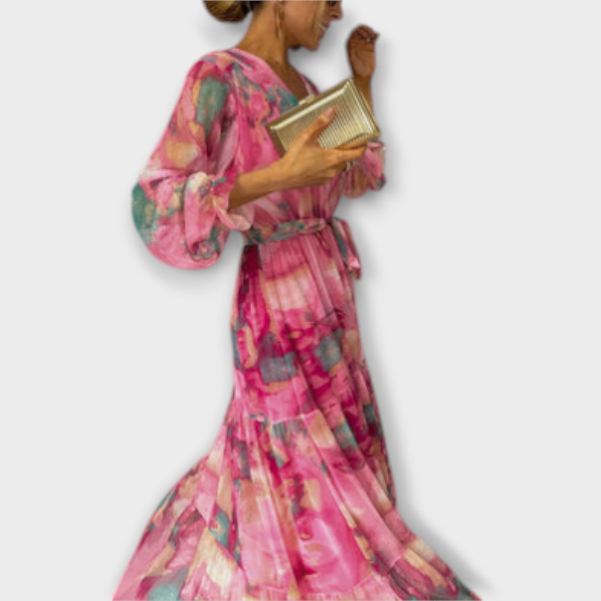 Evelyn – Watercolor Dream Maxi Coat