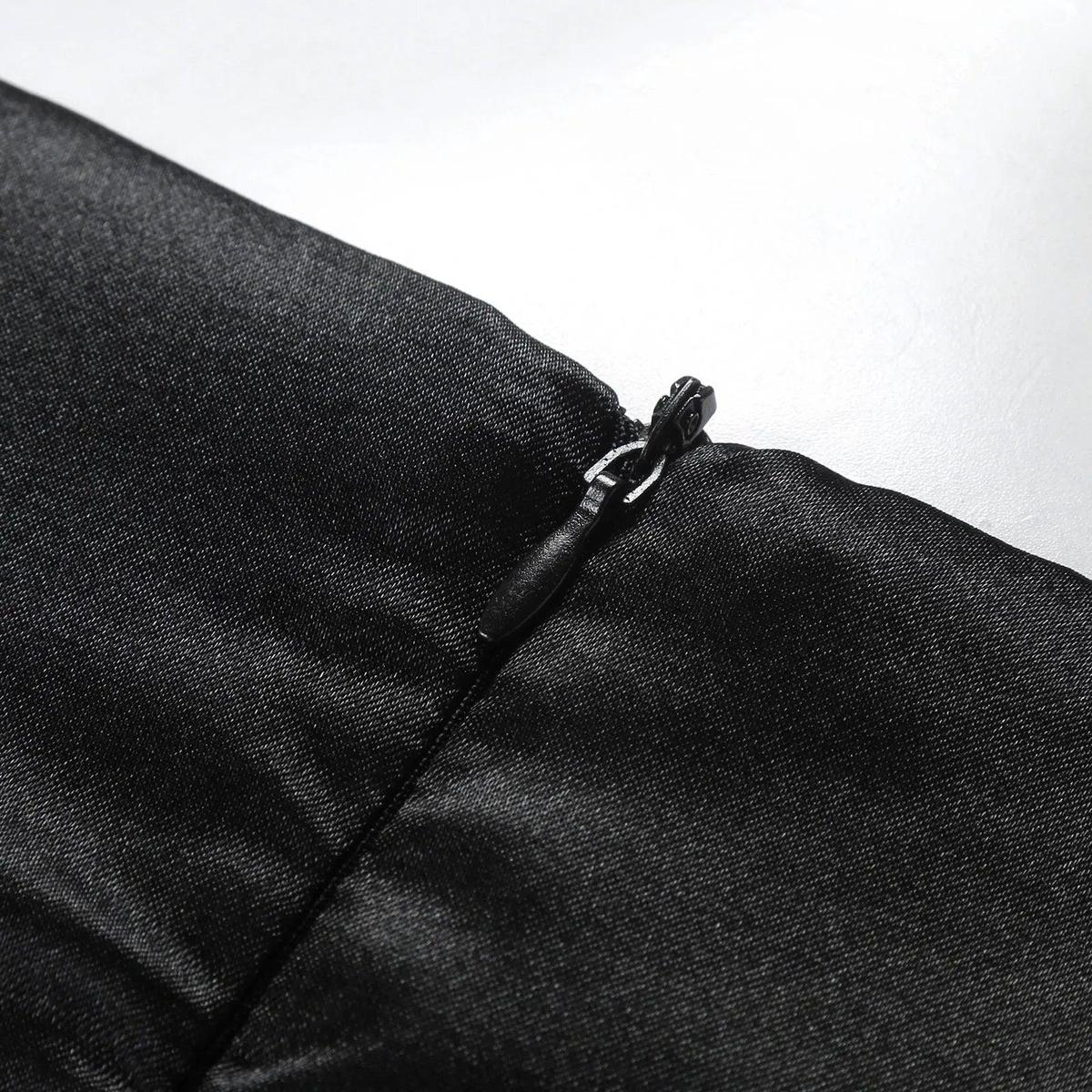 Sleeveless Fitted Satin Evening Gown